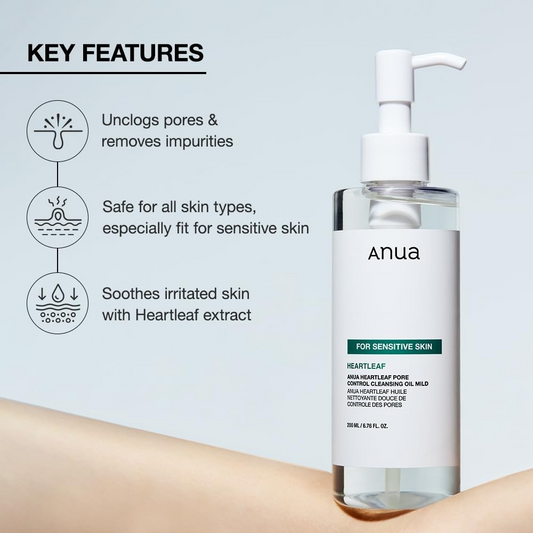 Anua heartleaf Pore Control Cleansing Oil Mild (For sensitive Skin)